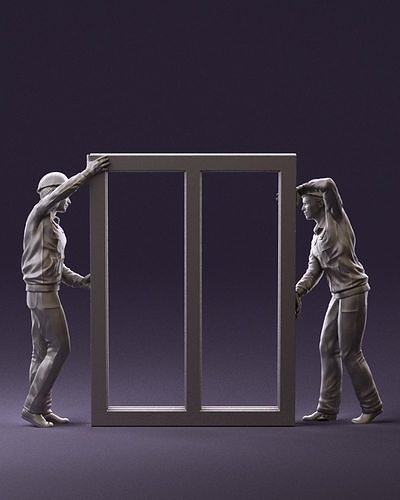 builders with window 1090 3D Print Ready 3D print model