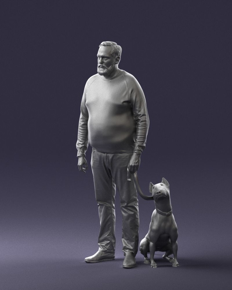 Man with dog 0465 3D model_4