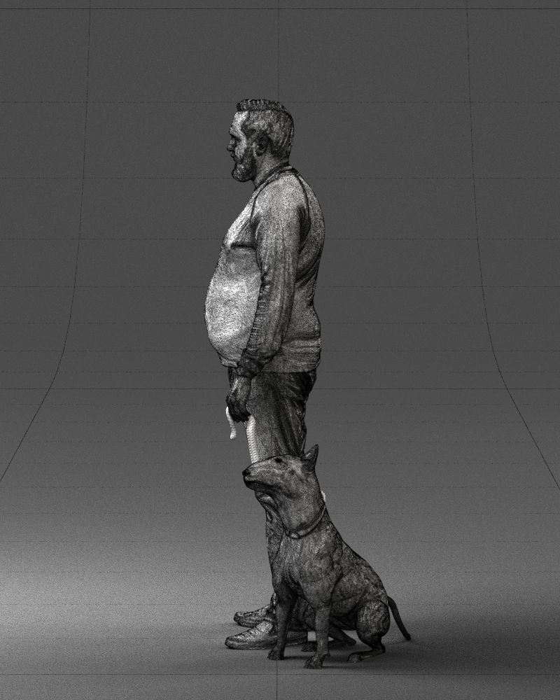 Man with dog 0465 3D model_11
