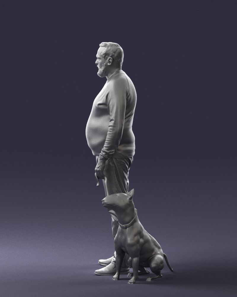 Man with dog 0465 3D model_10