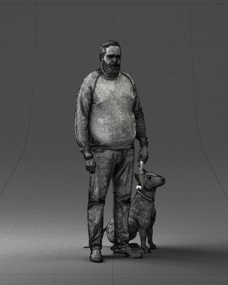 Man with dog 0465 3D model_35