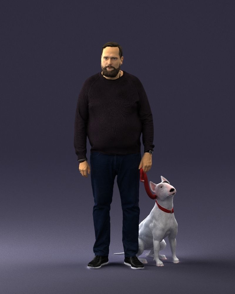 Man with dog 0465 3D model_36