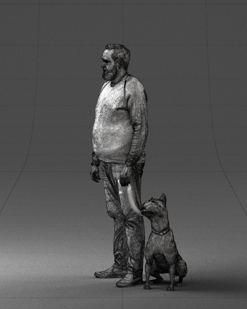 Man with dog 0465 3D model_8