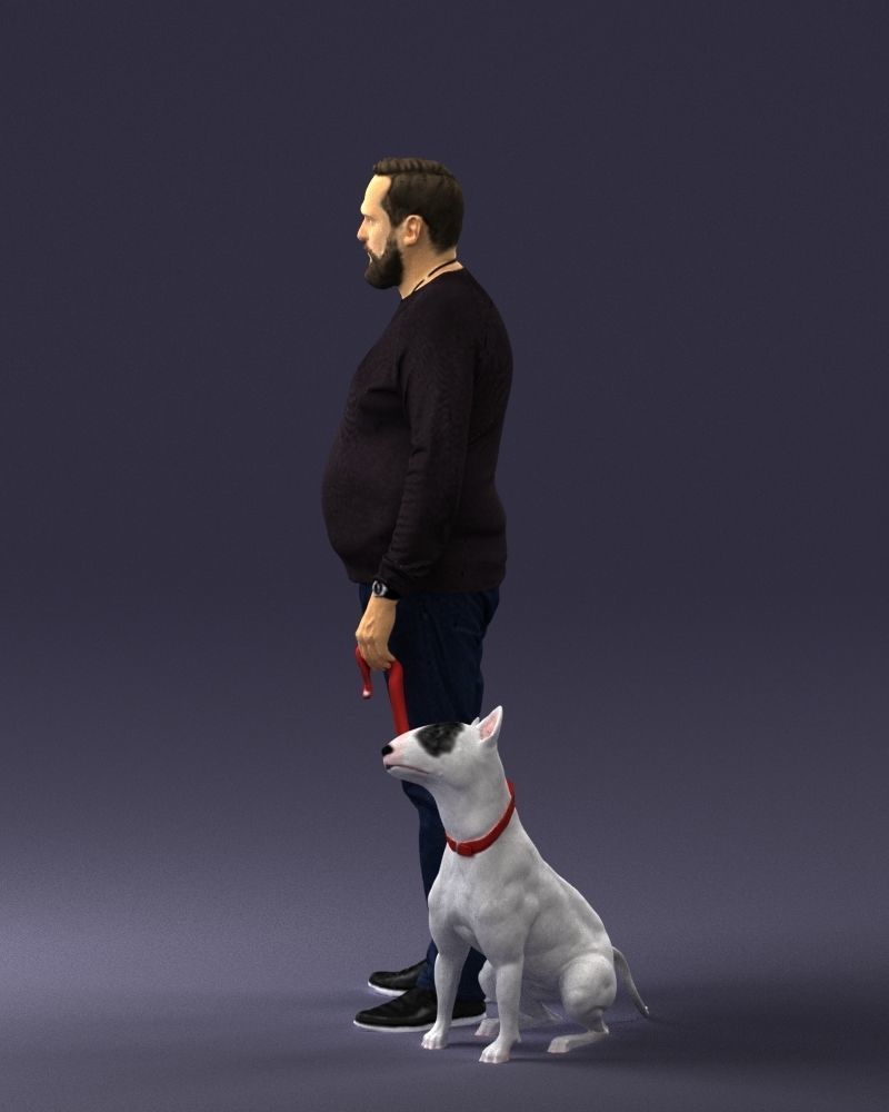 Man with dog 0465 3D model_9