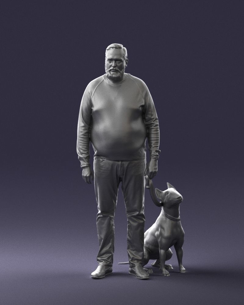 Man with dog 0465 3D model_37
