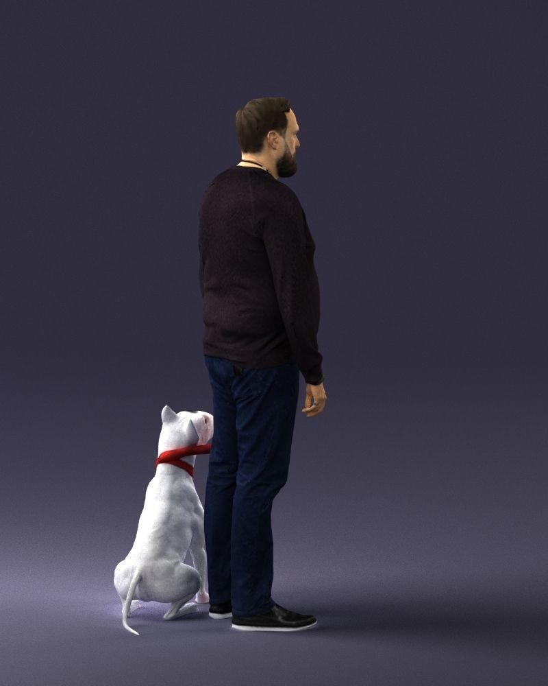 Man with dog 0465 3D model_24