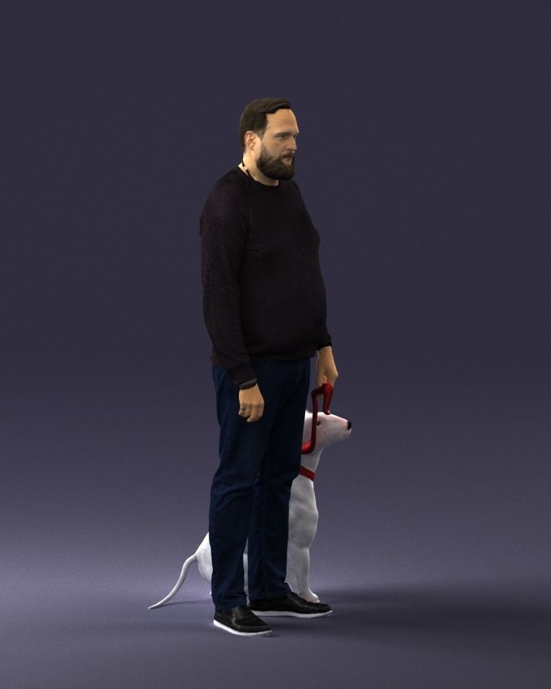 Man with dog 0465 3D model_30