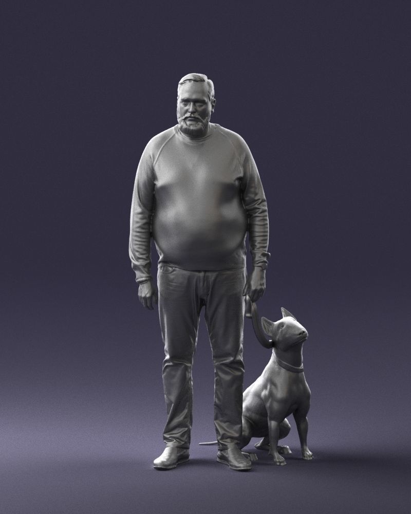 Man with dog 0465 3D model_1