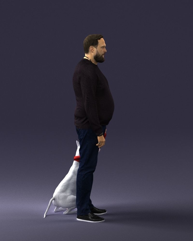 Man with dog 0465 3D model_27