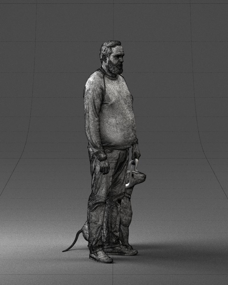 Man with dog 0465 3D model_32