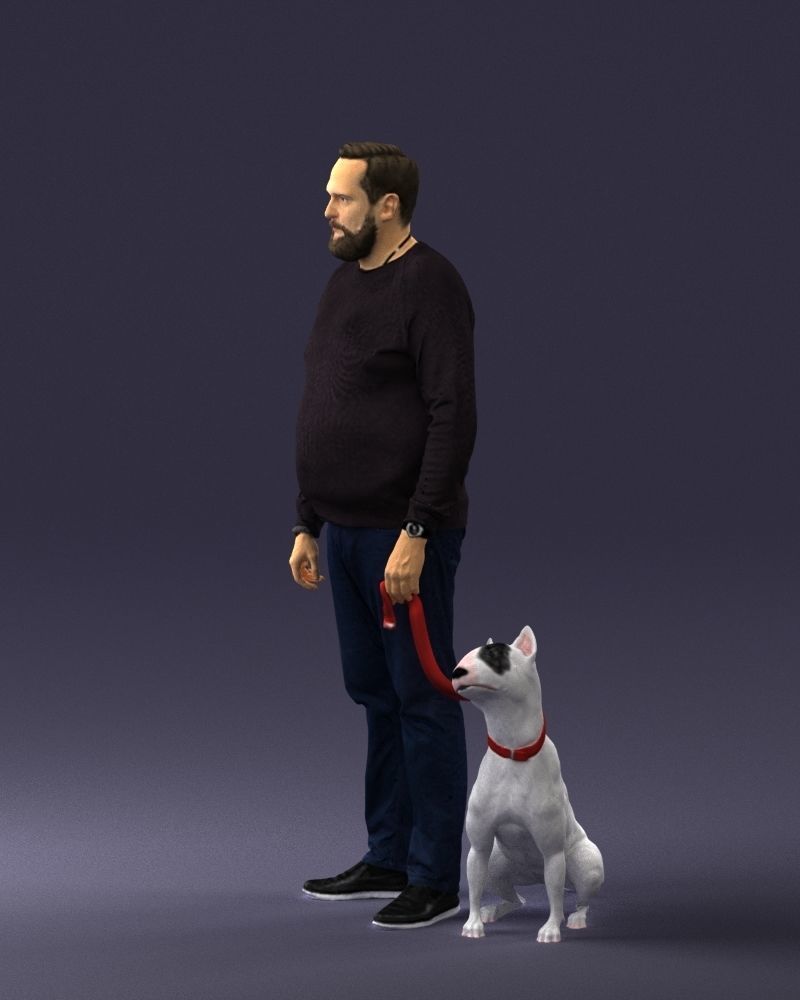 Man with dog 0465 3D model_6