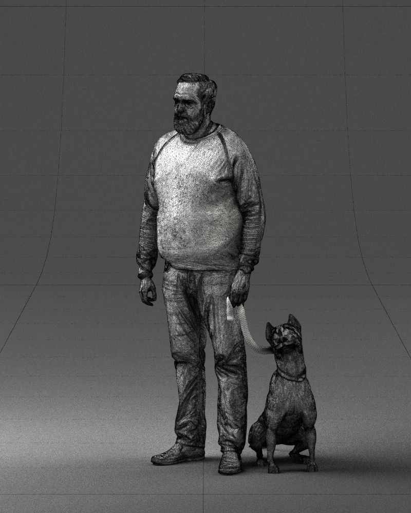 Man with dog 0465 3D model_5
