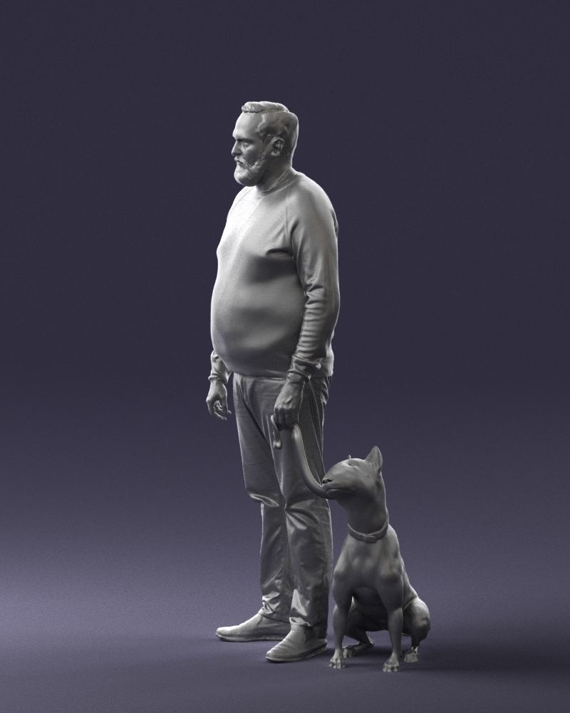 Man with dog 0465 3D model_7
