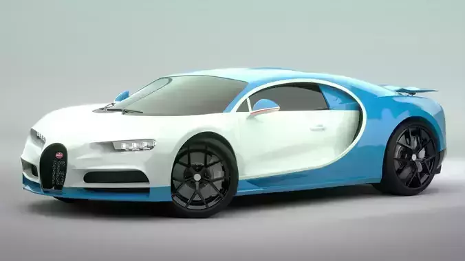 Bugatti Chiron Sport 2021 Blue White 3D model