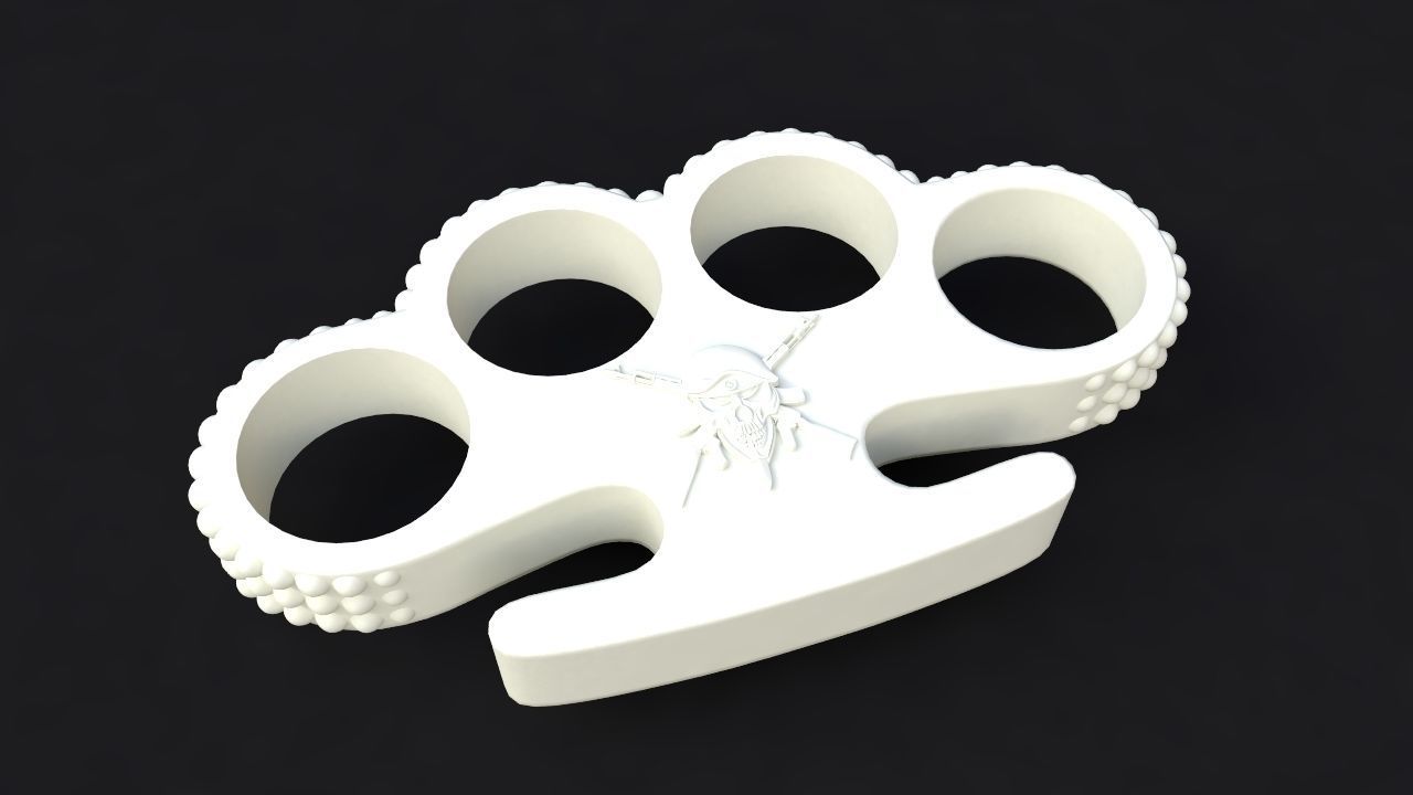 5 brass knuckles 3D model_1