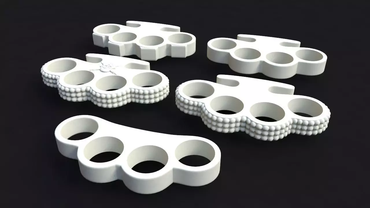 5 brass knuckles 3D model_0