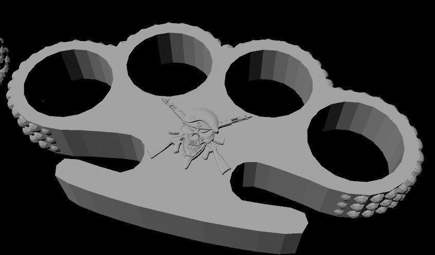 5 brass knuckles 3D model_3