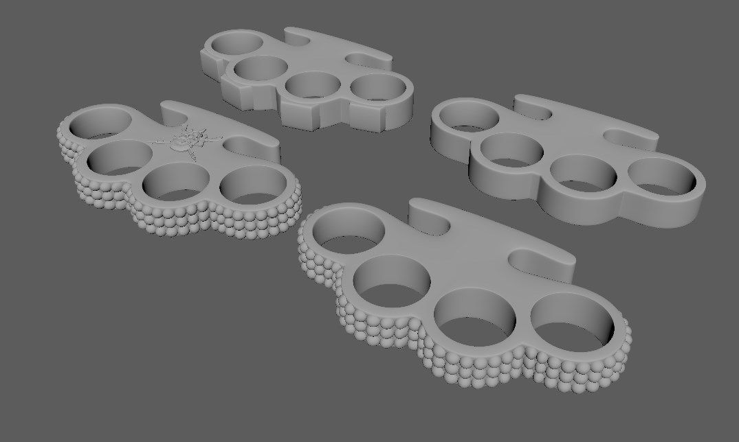 5 brass knuckles 3D model_2