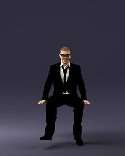 Seated man in suit 0487 3D print ready 3D print model