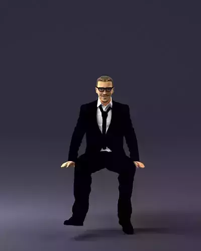 Seated man in suit 0487 3D print ready