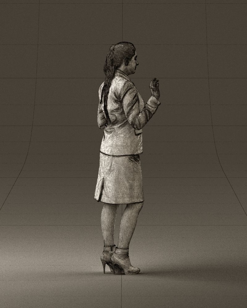 Woman in black suit red shoes 0666 3D Print Ready 3D print model_14