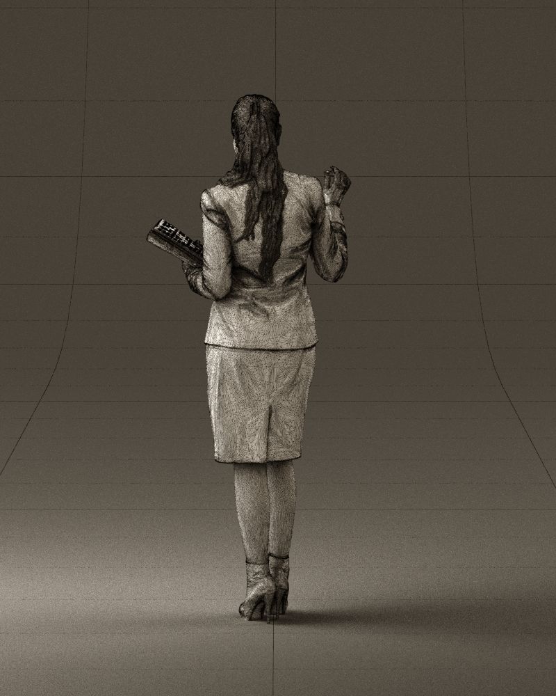 Woman in black suit red shoes 0666 3D Print Ready 3D print model_20