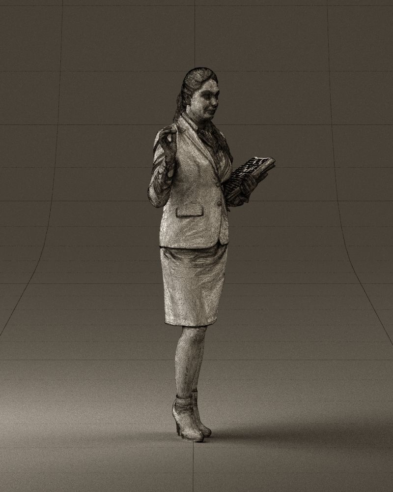 Woman in black suit red shoes 0666 3D Print Ready 3D print model_8