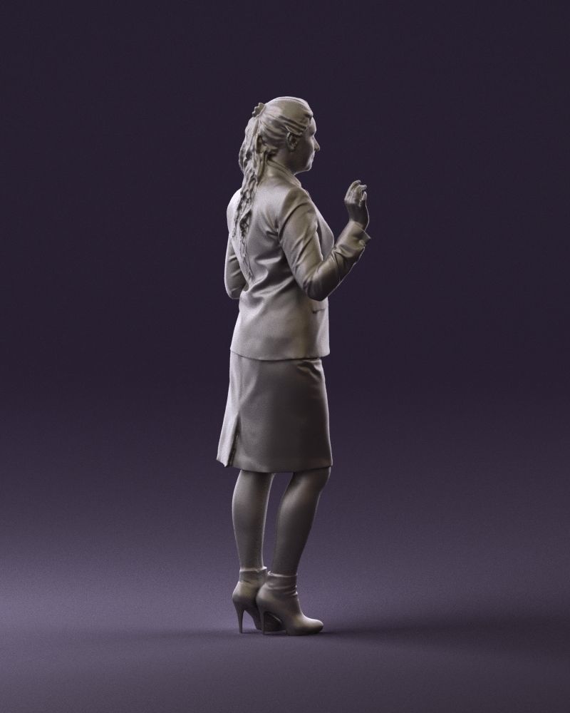 Woman in black suit red shoes 0666 3D Print Ready 3D print model_13