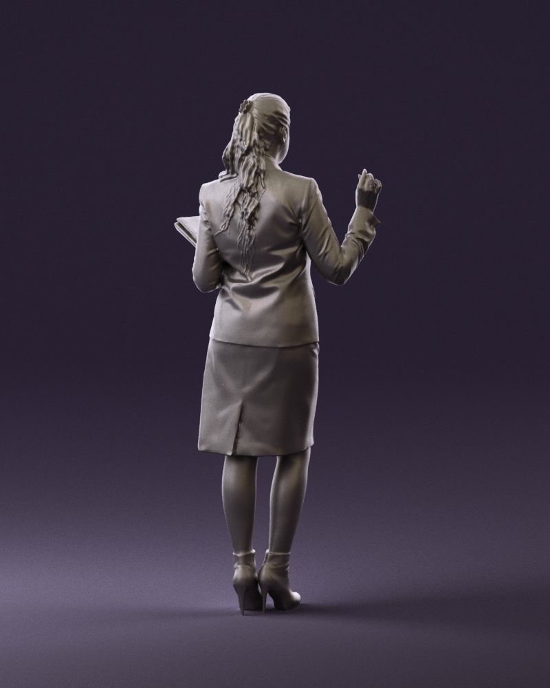 Woman in black suit red shoes 0666 3D Print Ready 3D print model_16