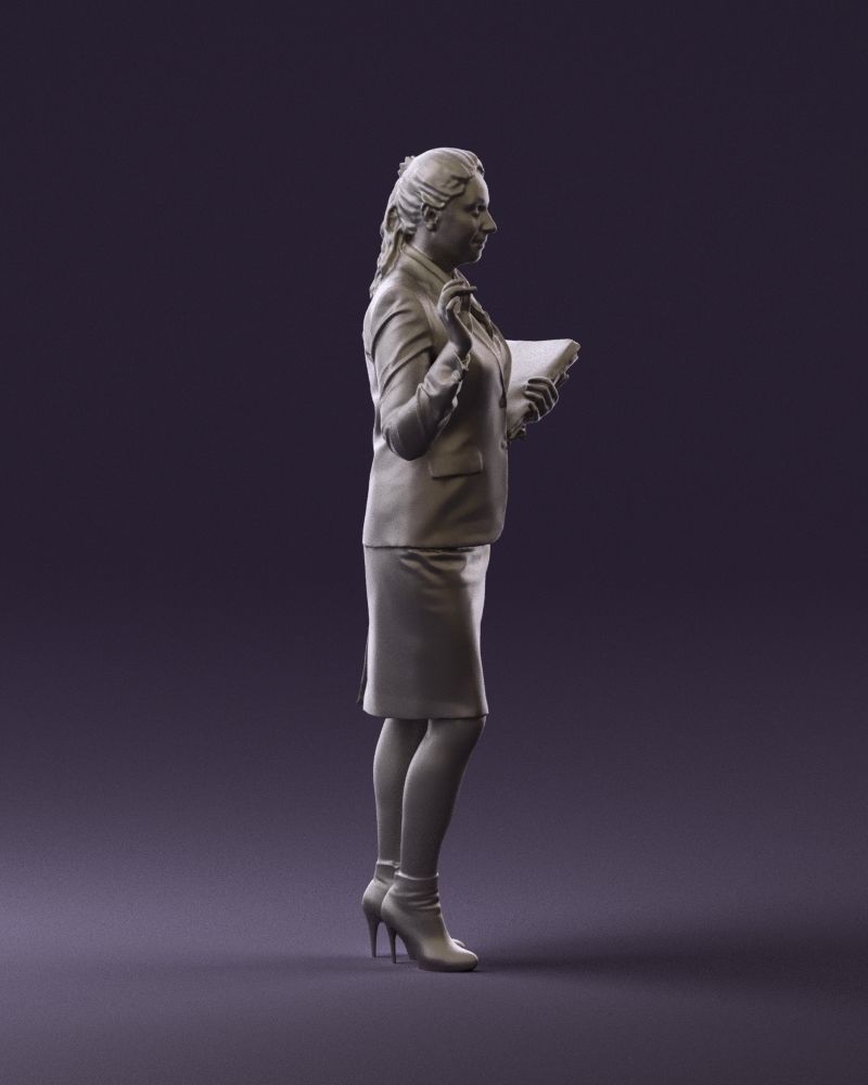 Woman in black suit red shoes 0666 3D Print Ready 3D print model_10