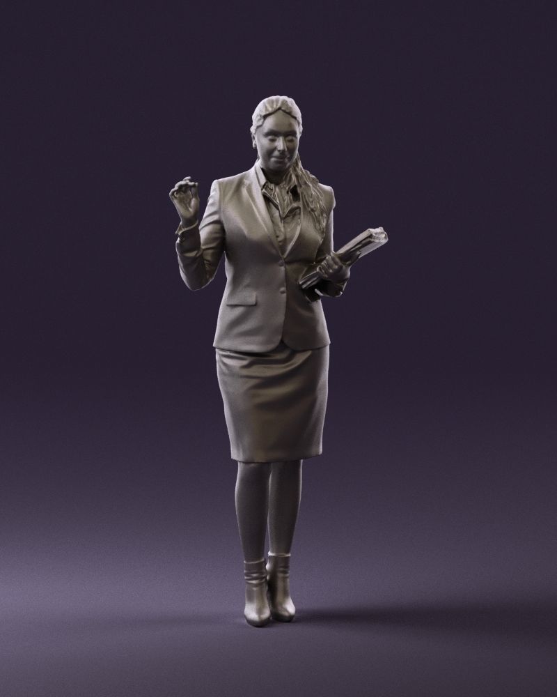 Woman in black suit red shoes 0666 3D Print Ready 3D print model_34