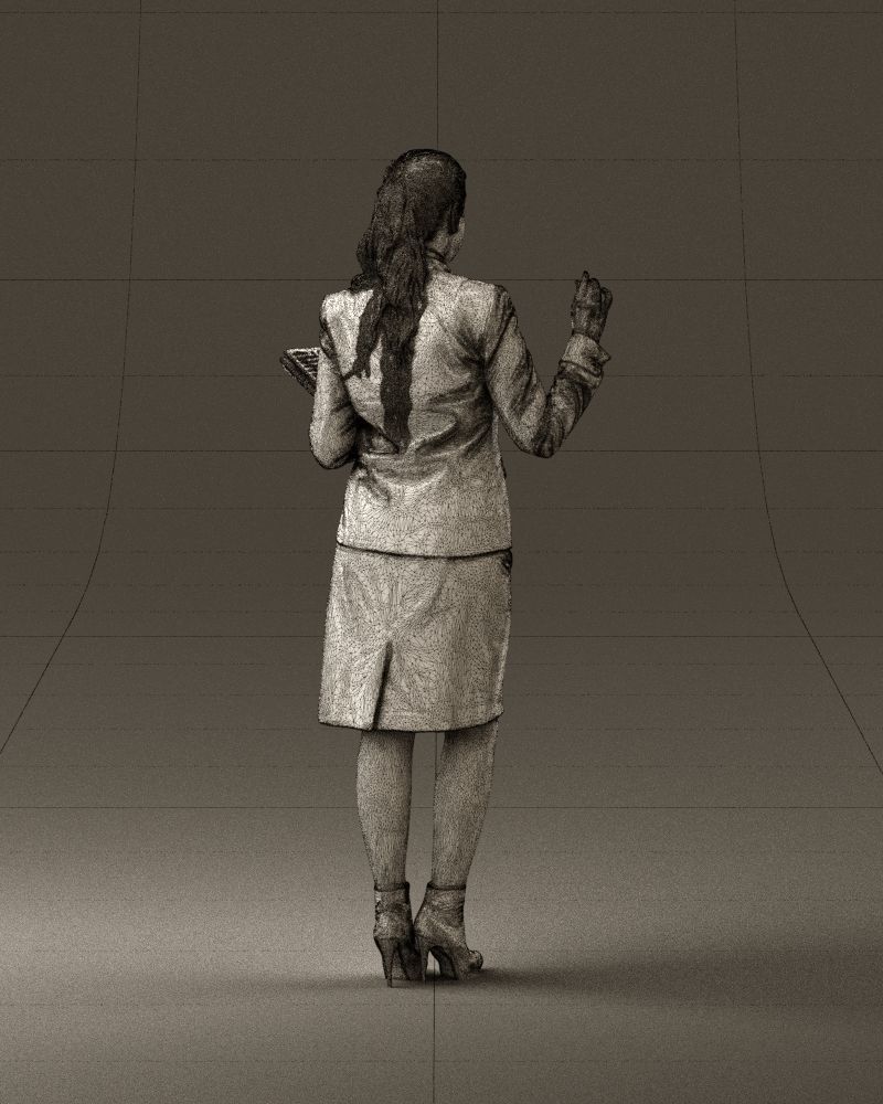 Woman in black suit red shoes 0666 3D Print Ready 3D print model_17