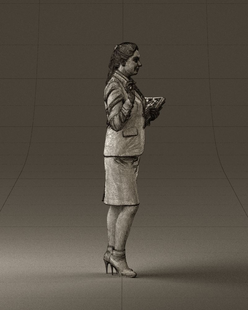 Woman in black suit red shoes 0666 3D Print Ready 3D print model_11