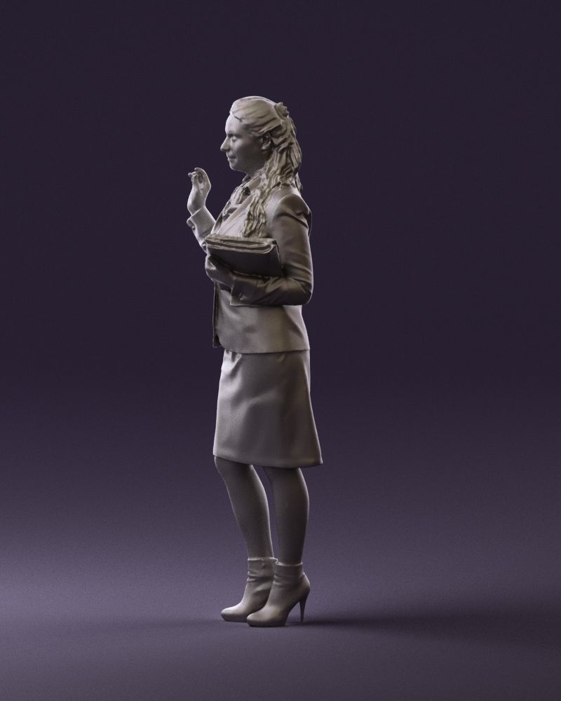 Woman in black suit red shoes 0666 3D Print Ready 3D print model_25