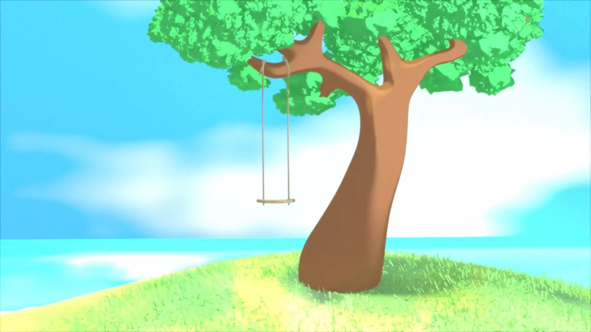 Anime Still Tree Scene 3D model_0