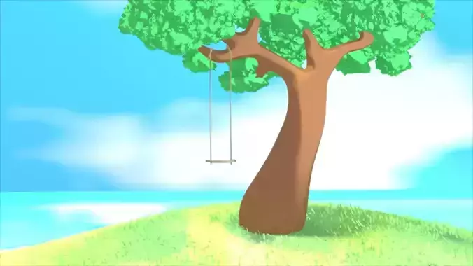Anime Still Tree Scene