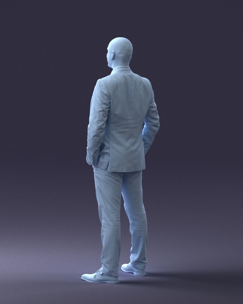 000284 Bald Man in Suit Realistic Business Character 0809 3D model_23