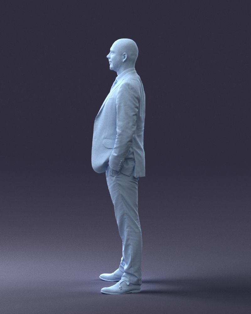 000284 Bald Man in Suit Realistic Business Character 0809 3D model_26