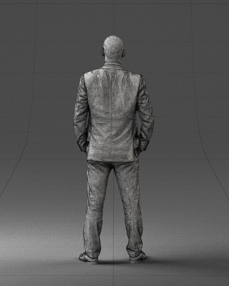 000284 Bald Man in Suit Realistic Business Character 0809 3D model_21