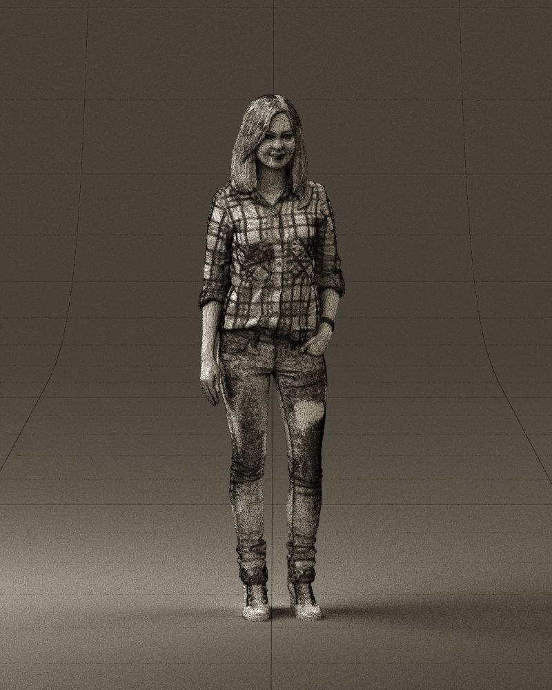 Woman red blue tshirt 0687 3D Print Ready 3D print model_38