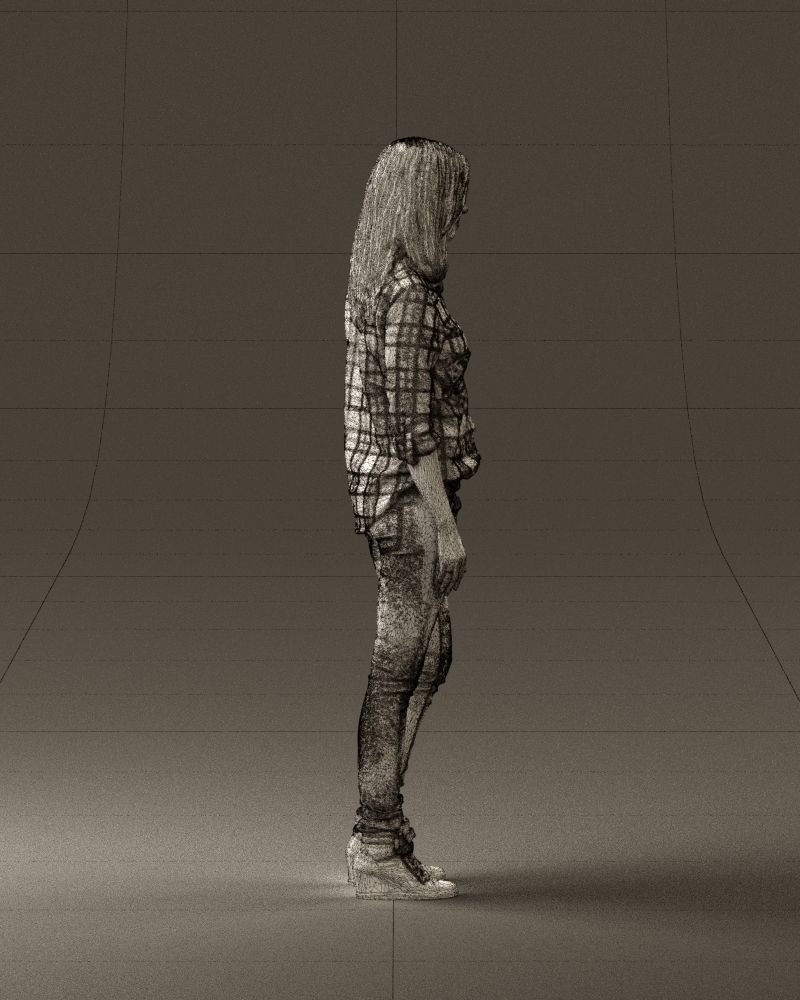 Woman red blue tshirt 0687 3D Print Ready 3D print model_14