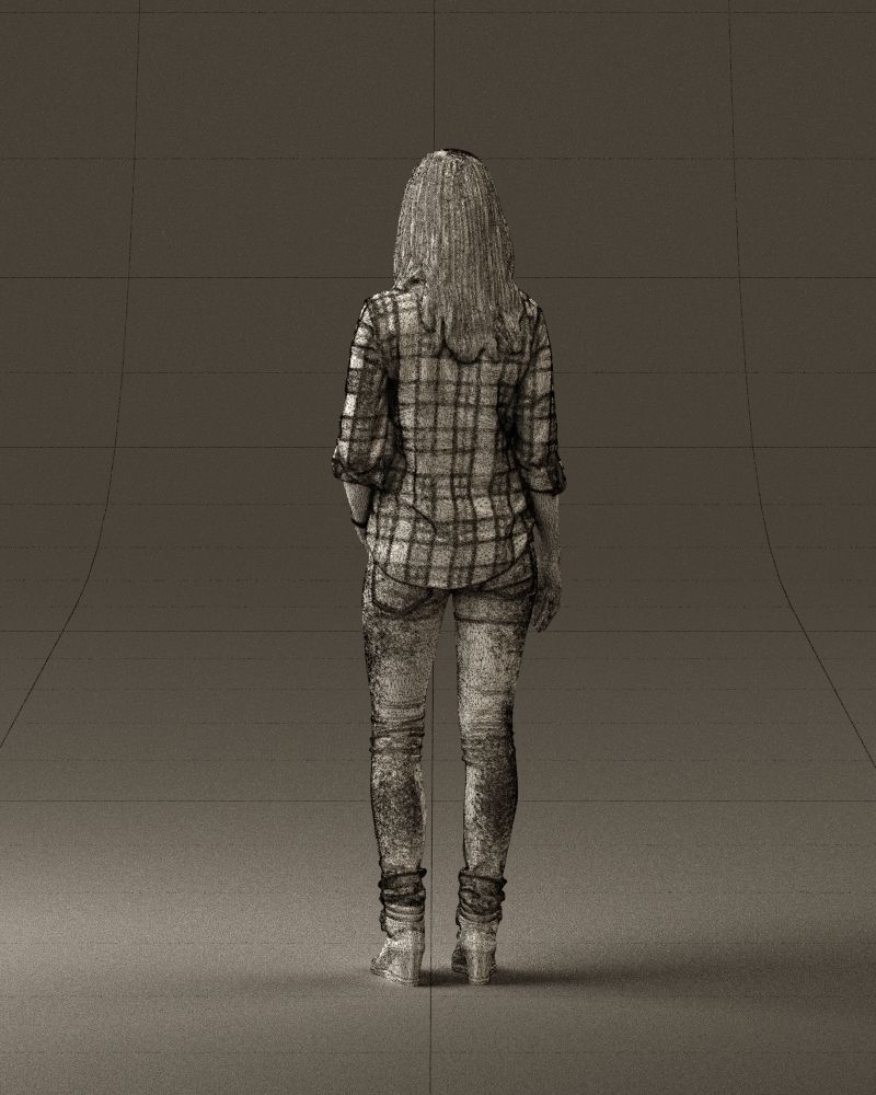 Woman red blue tshirt 0687 3D Print Ready 3D print model_20