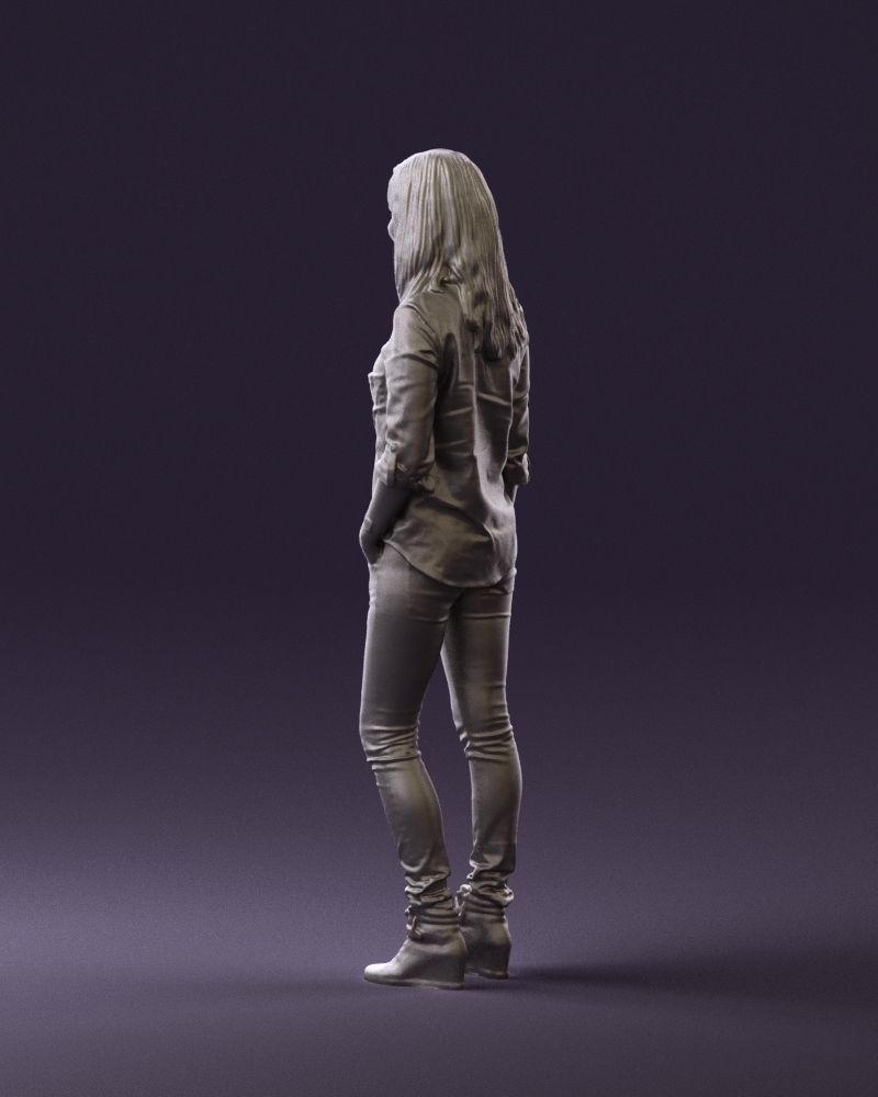 Woman red blue tshirt 0687 3D Print Ready 3D print model_22