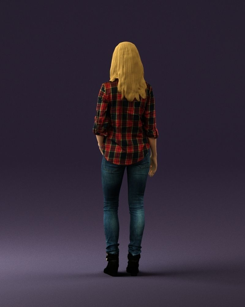 Woman red blue tshirt 0687 3D Print Ready 3D print model_18