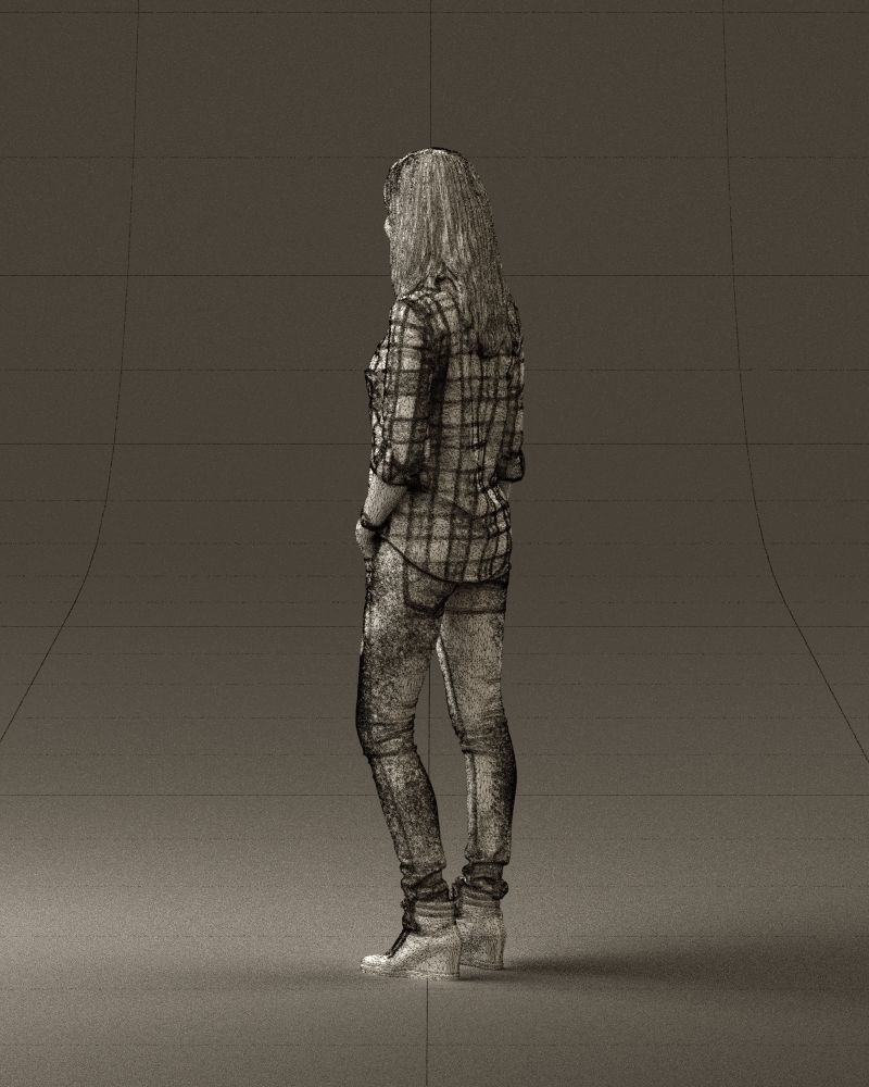 Woman red blue tshirt 0687 3D Print Ready 3D print model_23