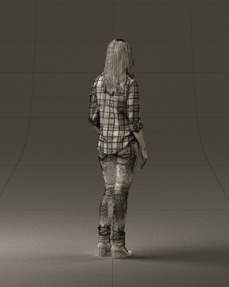 Woman red blue tshirt 0687 3D Print Ready 3D print model_17