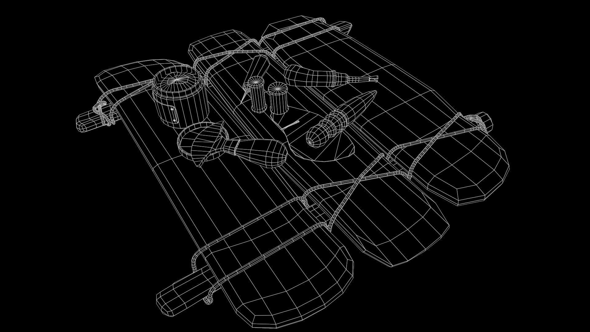 Old leather working tools for gamedev Low-poly 3D model_14