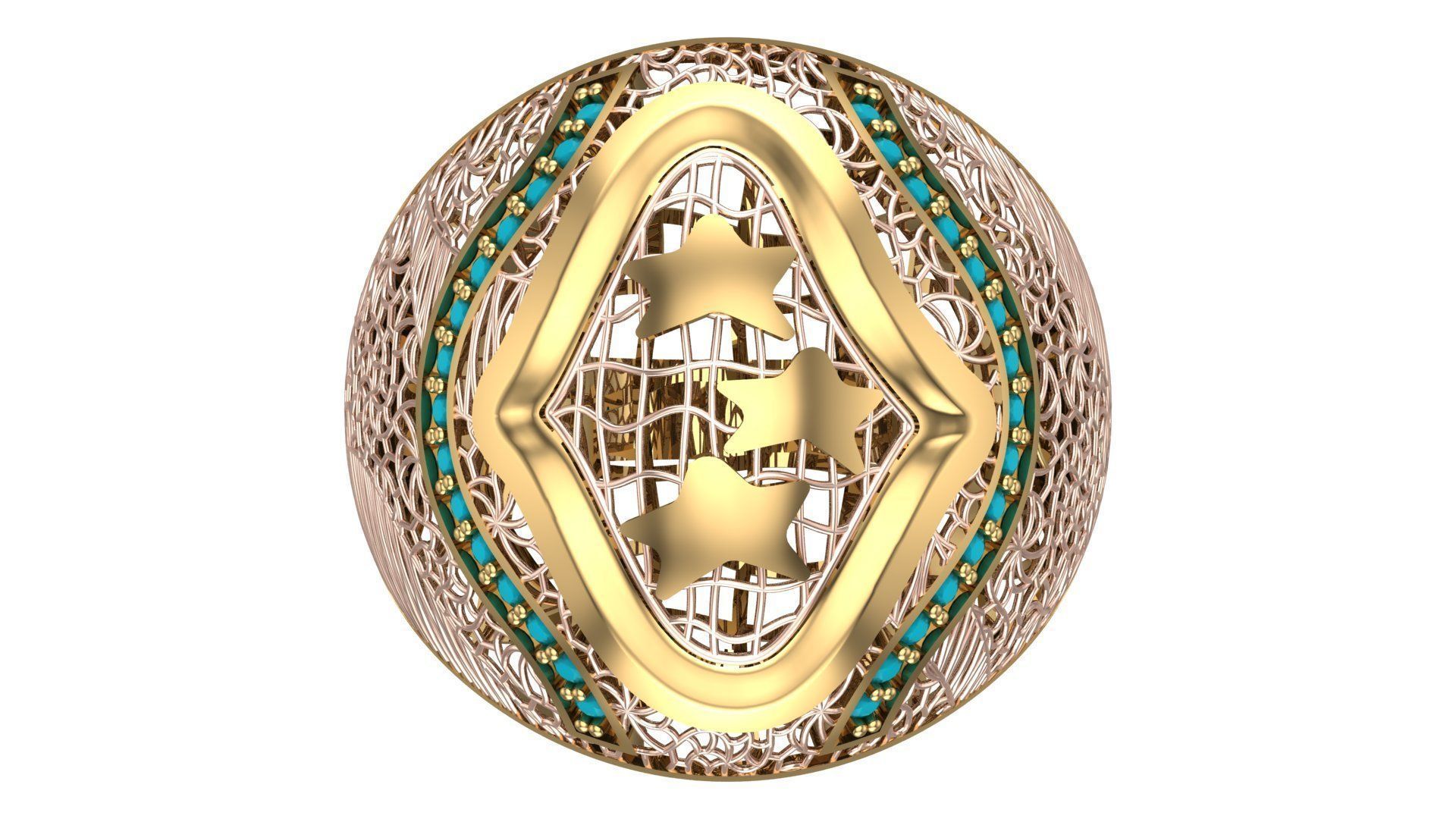 SINGLE ROW STONE RING COLLECTION -R19- 3D print model_3