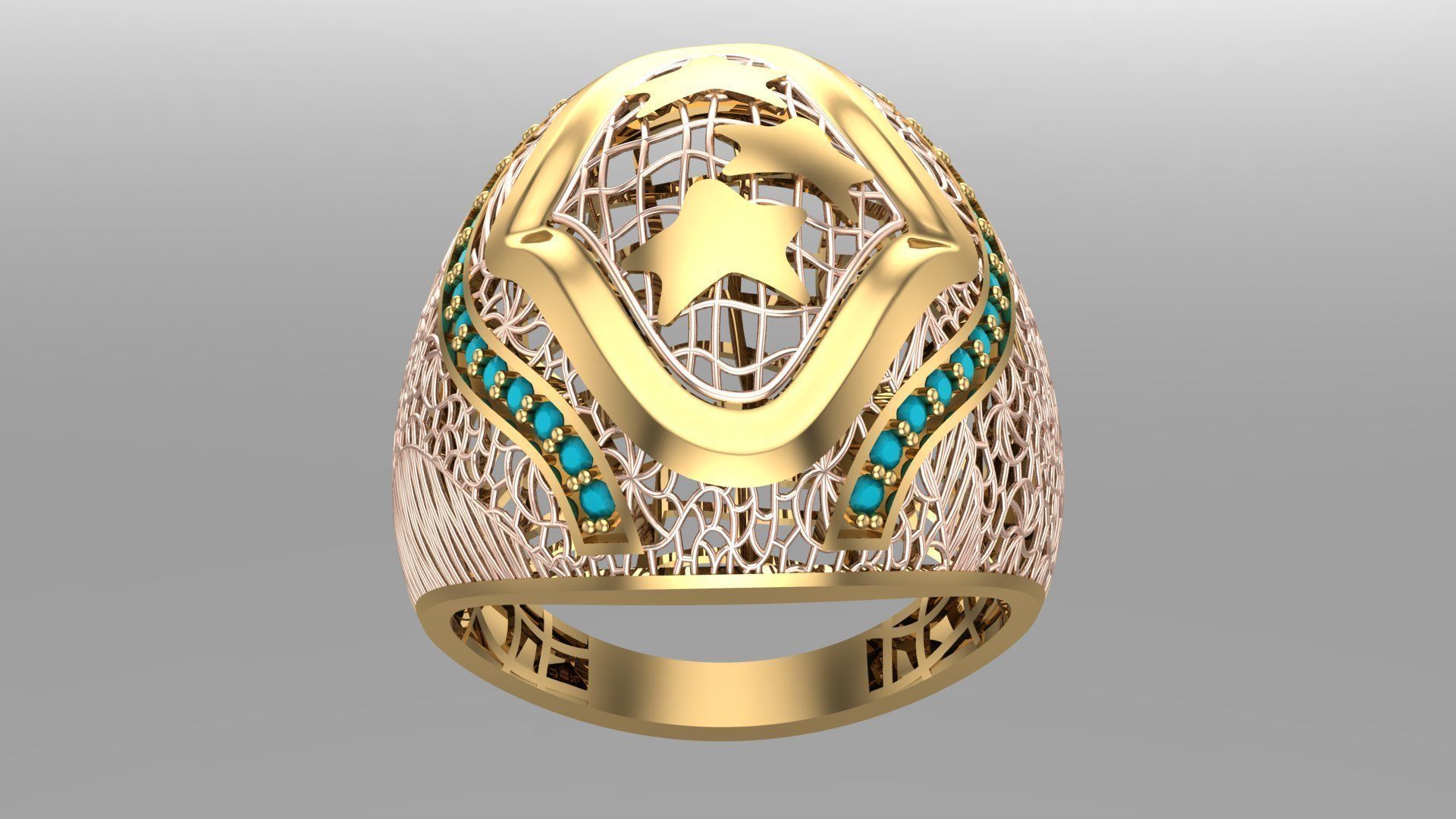 SINGLE ROW STONE RING COLLECTION -R19- 3D print model_18