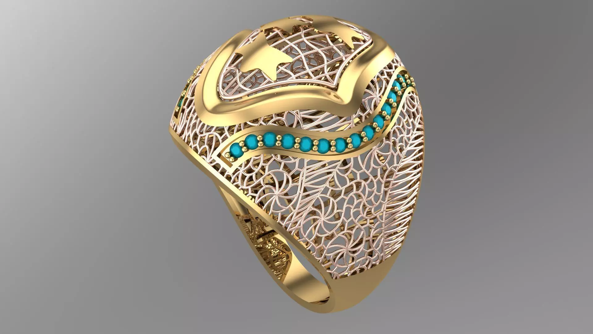 SINGLE ROW STONE RING COLLECTION -R19- 3D print model_0